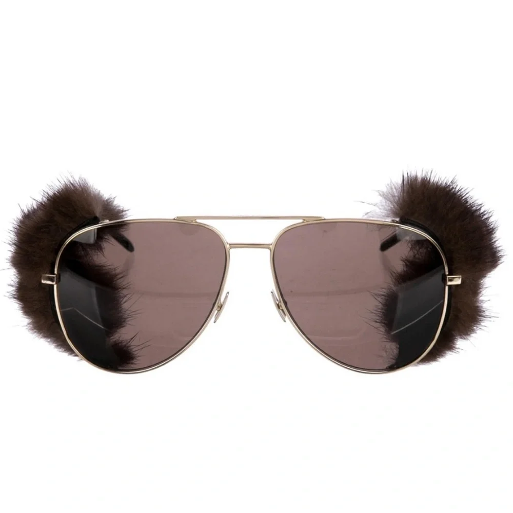 NEW Saint Laurent (removable) Mink Fur Classic 11 Sunglasses